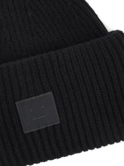 Acne Studios Pansy Face Ribbed Wool-blend Beanie