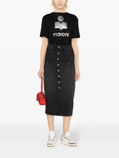 Isabel Marant Étoile Zewel T-shirt With Print In Black