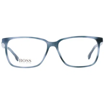 Hugo Boss Men Rectangle Optical Frames In Blue In Blue