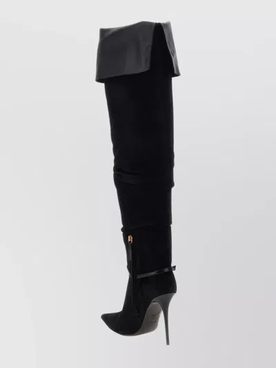 Giuseppe Zanotti Secret High Boot 105 High Heels Boots In Black Suede And Leather In Black
