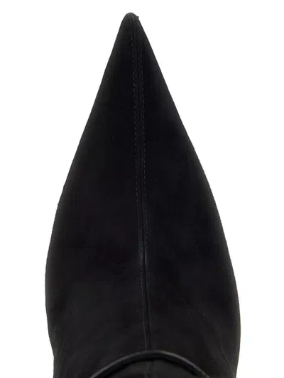 Giuseppe Zanotti Secret High Boot 105 High Heels Boots In Black Suede And Leather In Black