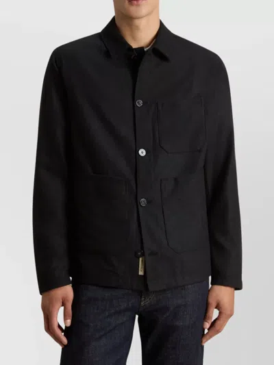 Woolrich Stylish Jacket With Chest And Front Pockets In Black