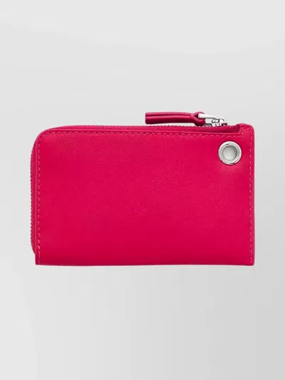 Marc Jacobs Zip Wallet With Keyring And Metal Charm In Pink