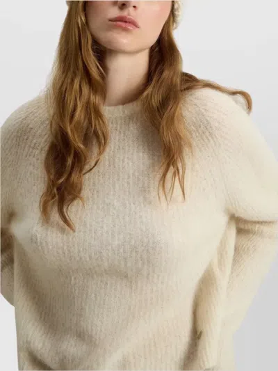 Woolrich Garment-dyed Crew Neck Sweater In Alpaca And Wool Blend In Neutral