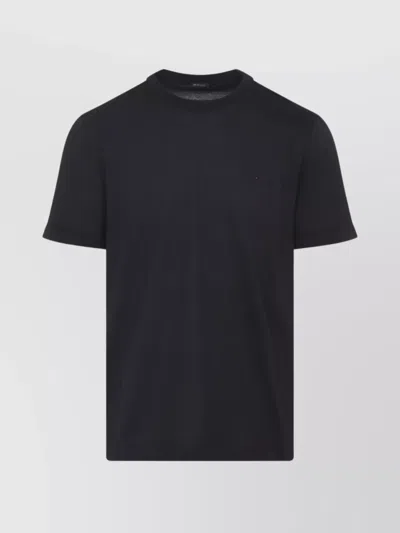 Kiton Short Sleeve Crew Neck T-shirt Design In Black