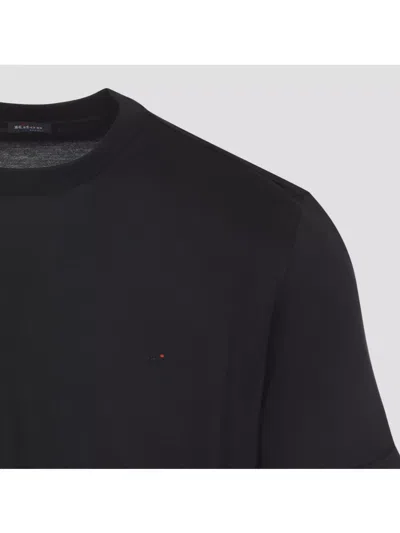 Kiton Short Sleeve Crew Neck T-shirt Design In Black