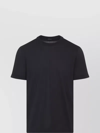 Kiton Short Sleeve Crew Neck T-shirt Design In Black