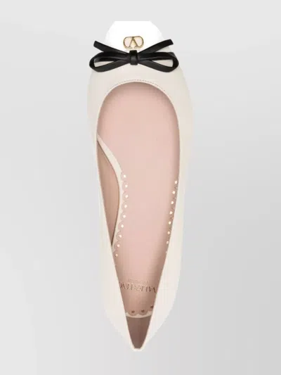 Valentino Vlogo Leather Ballerina Flat In Animal Print