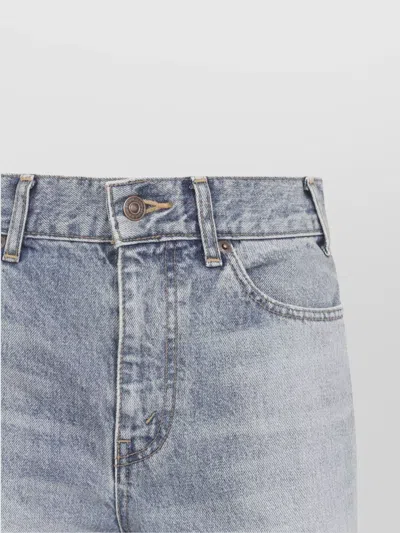 Celine Flared Leg Trousers With Front And Back Pockets In Blue