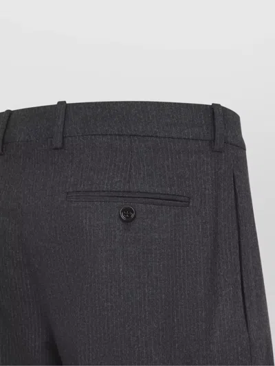 Celine Tailored Pinstripe Trousers Belt Loops In Animal Print