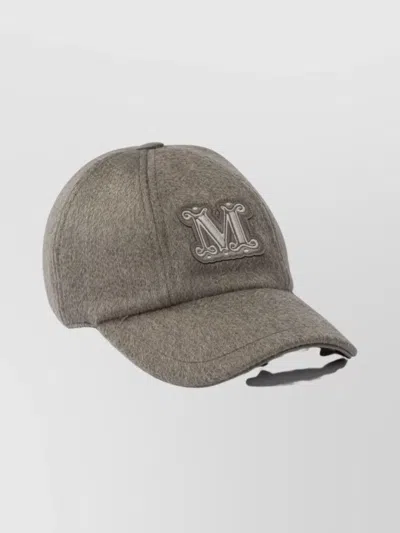 Max Mara Cashmere Wool Blend Trucker Cap In Brown