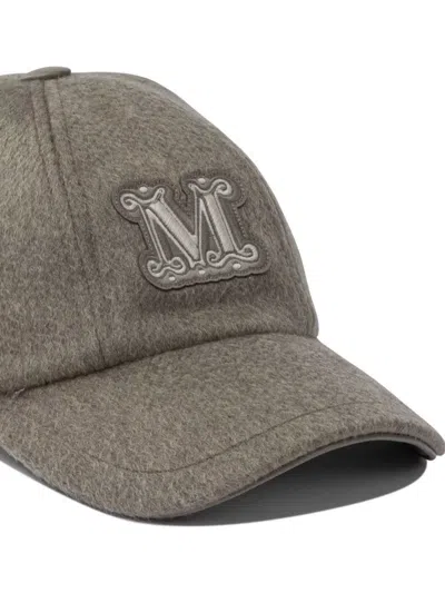 Max Mara Cashmere Wool Blend Trucker Cap In Brown