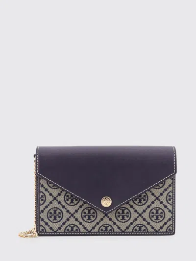 Tory Burch T-monogram Envelope Chain Clutch In Blue