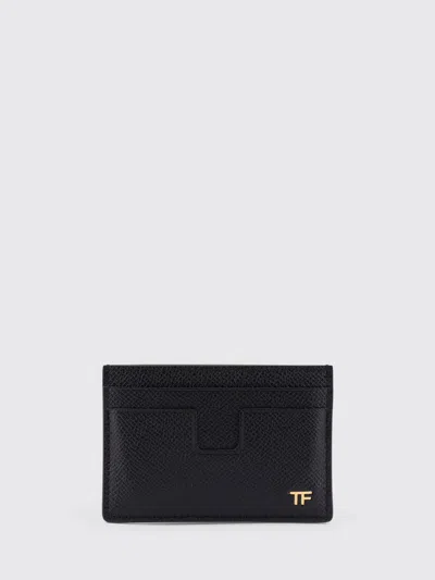 Tom Ford Grained Leather Classic Card Holder Accessories In Black