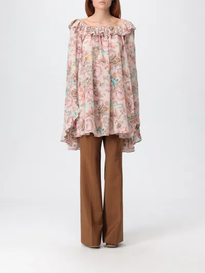 Chloé Bouquet-printed Organic Silk Crepe De Chine Mini Cape Dress In Multi