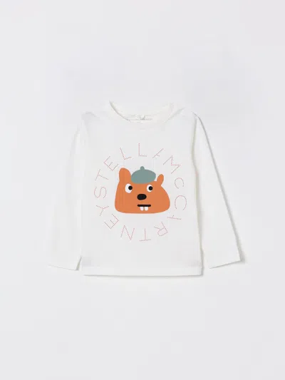 Stella Mccartney Ivory T-shirt For Baby Boy With Squirrel In Animal Print