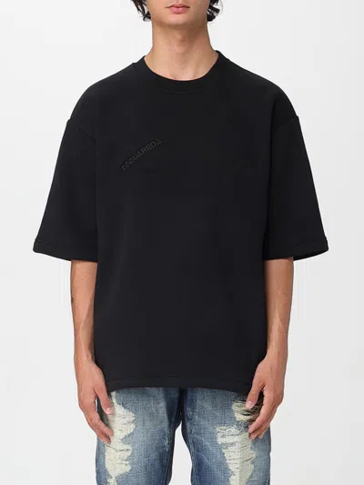Dsquared2 Loose Fit Crewneck Jacket In Black