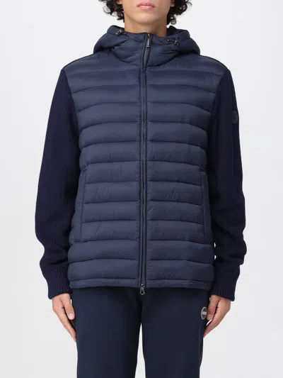 Colmar Hooded Jacket With Knitted Sleeves In Blue
