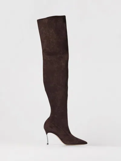 Casadei Boots  Woman Color Brown In Burgundy
