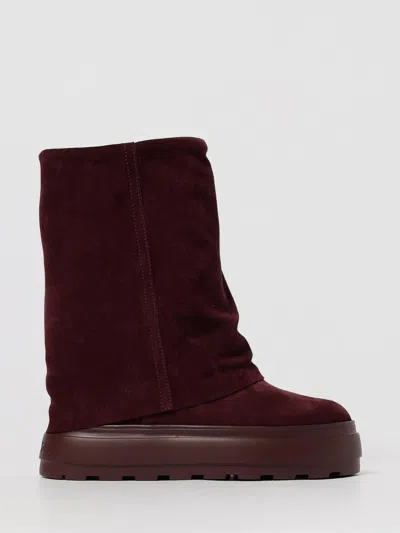 Casadei Charlie Brown Multi-layer Boots In Suede Woman In Burgundy