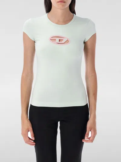 Diesel T-angie Cotton Crew-neck T-shirt In White