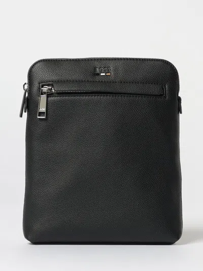 Hugo Boss Logo-debossed Messenger Bag In Black