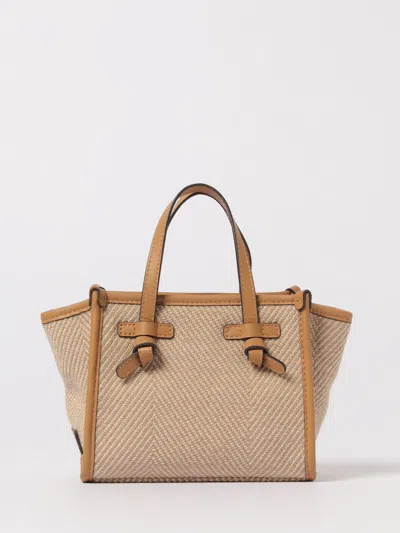 Gianni Chiarini Structured Chevron Woven Shopper Bag In Sand