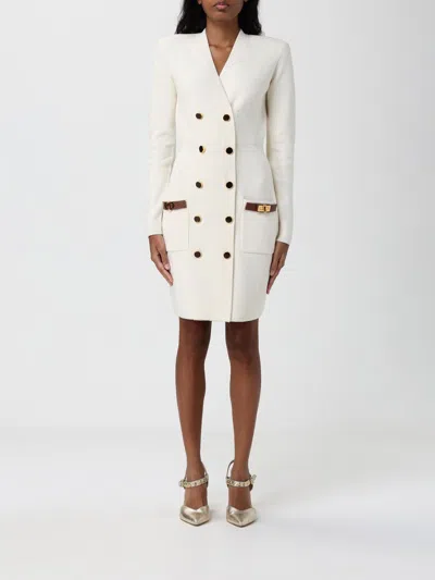 Elisabetta Franchi Robemanteau Dress In White
