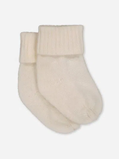 Bobbin & Tricot Cashmere Socks In White