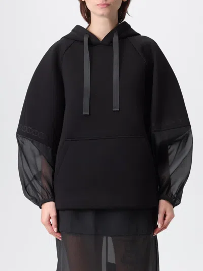 Twinset Sweat-shirt En Scuba Et Organza In Animal Print