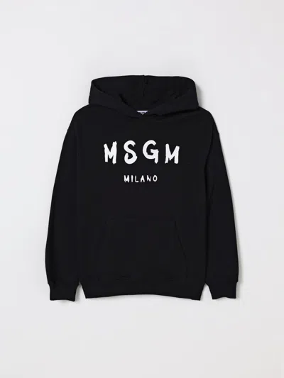Msgm Logo-print Hooded Top In Animal Print