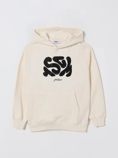 Msgm Abstract-print Hooded Top In Brown