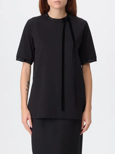 Nina Ricci T-shirt With Ribbon And Bow In Black