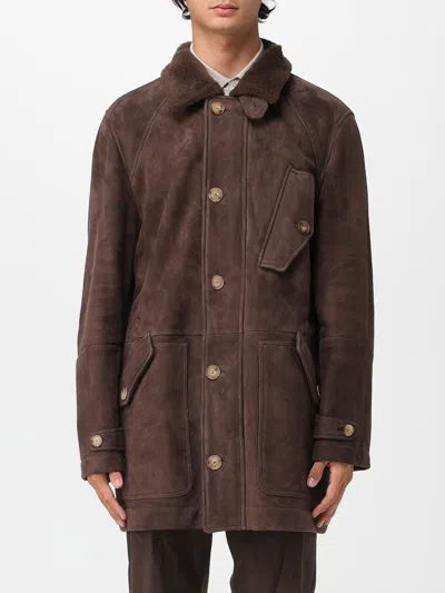Brunello Cucinelli Shearling Jacket In Brown