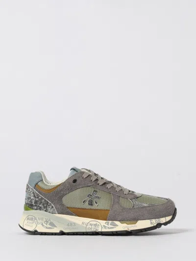 Premiata Dynamic Grey Sneakers With Textured Panels In Gray