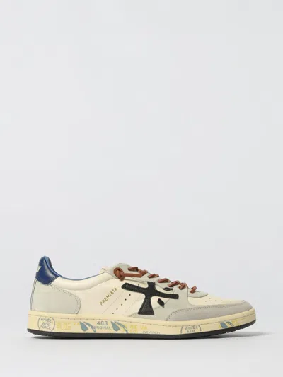 Premiata Low Top Sneakers With Round Toe And Stitching In Multi