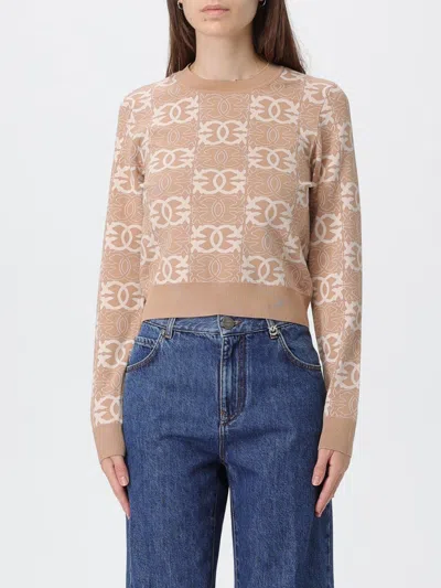 Pinko Jacquard Viscose Blend Crewneck Sweater In Neutral