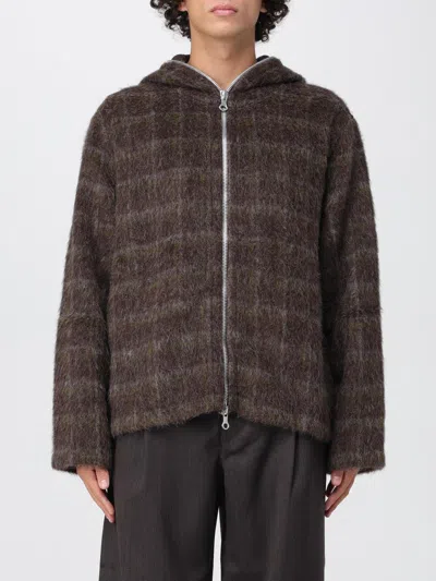 Our Legacy Textured Full Zip Hood Sweatshirt With Cozy Hood In Multi