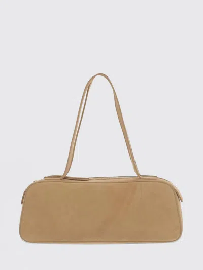 Khaite Sleek Suede Kid Leather Shoulder Bag In Neutral