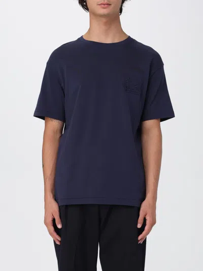 Etro T-shirt With Logo In Blue