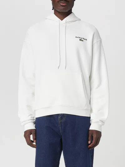 Lacoste Men's Multi Print Fleece Hoodie In White