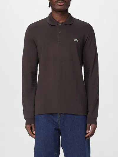 Lacoste Polo With Logo In Brown