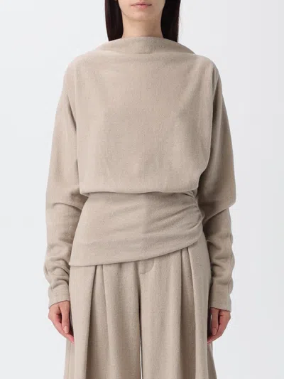 The Andamane Soft Wool Top With Relaxed Fit And Round Neckline In Neutral