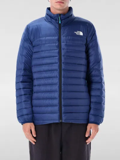 The North Face Men Blue Logo Puffer Jacket, S Luxury Jackets For Men Darveys In Blue