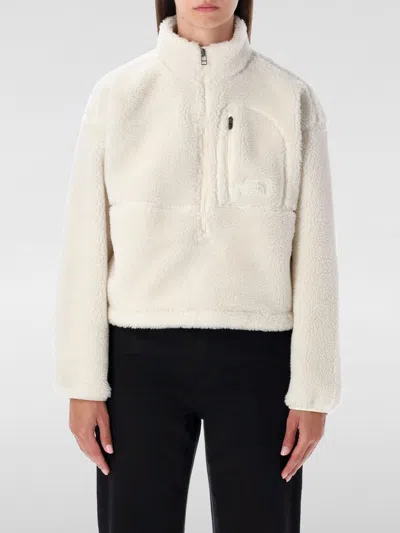 The North Face Fleece Jacket With High Collar And Pockets In White