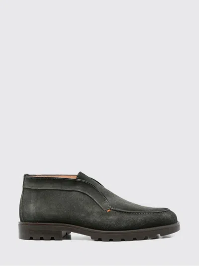 Santoni Suede Lace-up Shoes Rubber Sole In Animal Print