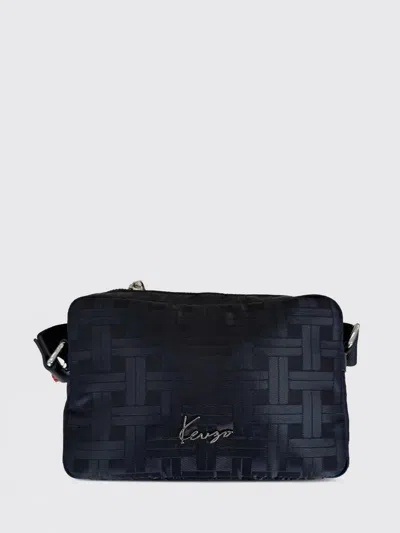 Kenzo Geometric Woven Shoulder Bag In Blue