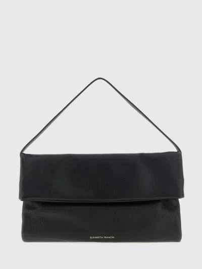 Elisabetta Franchi Signature Shoulder Bag Top Handle In Black