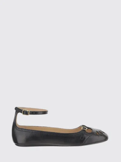 Chloé Misty Lambskin Ballerinas With Buckle In Black