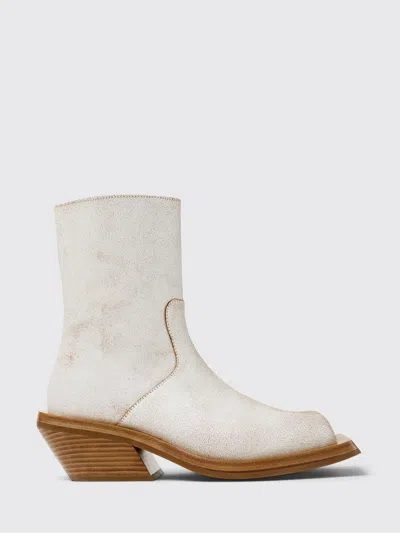 Camperlab Quetal Zip-front Square-toe Boots In White